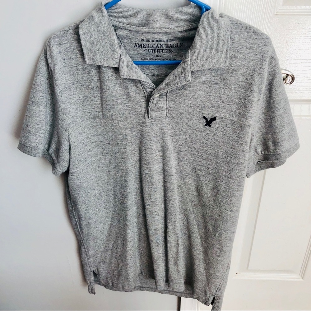 American Eagle Light Gray Polo Shirt